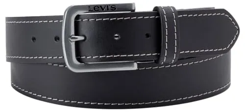 Levi's Herren Loire Belt, Regular Black, 85 - Herren-Gürtel aus hochwertigem Echtleder, zeitloses Design für jeden Anlass