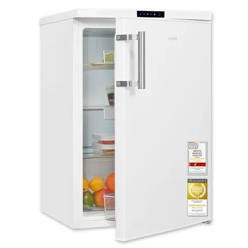 exquisit Kühlschrank KS516-V-HE-011D, 85 cm hoch mit Schnellkühlenfunktion - Kühlschrank mit 134 l Nutzinhalt, LED-Beleuchtung und Alarmfunktion für optimale Frische. Ideal für kleine Küchen und Haushalte.