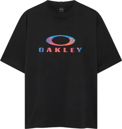 Oakley FP Herren T-Shirt Schwarz L - Stylisches Oakley Ellipse Bark Metal T-Shirt für Herren in klassischem Schnitt. Aus atmungsaktiver Baumwollmischung für hohen Tragekomfort und ideal für sportliche Aktivitäten.