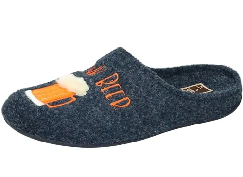 Manitu Herren Hausschuh Slippers – Blau, 42 EU - Bequeme und stilvolle Hausschuhe für Zuhause, ideal für entspannte Stunden und gemütliche Abende.