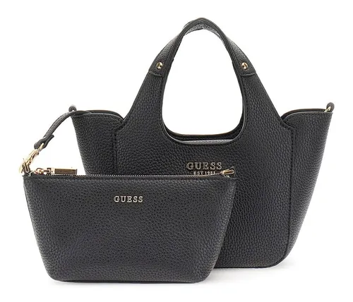 GUESS Calista 2 in 1 Mini Tote Black - Damen-Henkeltaschen mit abnehmbarem Schulterriemen und zusätzlicher Handtasche für vielseitigen Tragekomfort und stilvolle Akzente im Alltag.