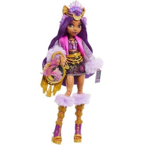 Monster High Clawdeen Wolf-Puppe HXH80 - Glamouröses Festival-Outfit mit Snacks und Zubehör für unvergessliche Festivalmomente!