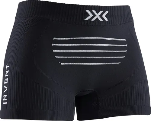 X-Bionic Damen Invent Boxer Shorts, Opal Black/Arctic White, M - Radunterwäsche für Frauen mit 3D Bionic Sphere-System für optimale Abkühlung und Klimamanagement, ideal für sportliche Aktivitäten.