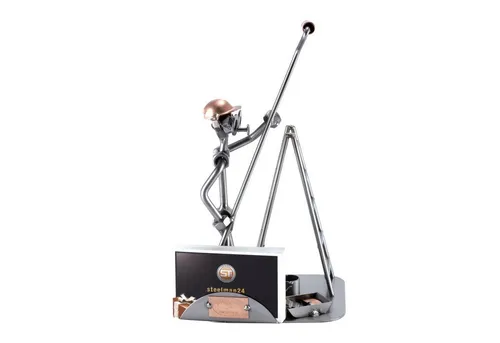 Steelman24 Dekofigur Anstreicher mit Rolle mit Visitenkarten-Halter