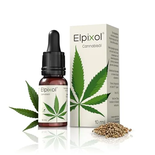 Elpixol Cannabis Tropfen - 30 ml kaltgepresstes Hanfsamenöl, reich an Omega-Fettsäuren und veganer Alternative zu Fischöl