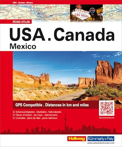 Hallwag Strassenatlas USA, Canada, Mexico: USA, Kanada, Mexico in übersichtlichen Karten mit Spiralbindung, Ortsverzeichnis, 4WD Tracks und Reiseinformationen. GPS tauglich (Hallwag Atlas)