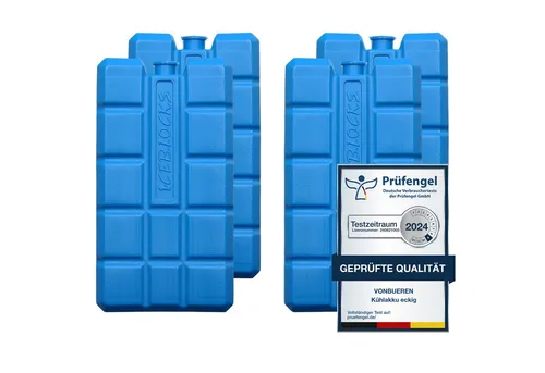 VonBueren Kühlakku Set, 200 g, 8,1 x 15,2 x 2,2 cm, blau