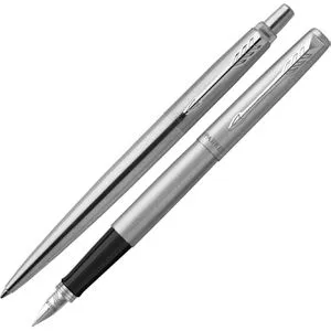Parker Schreibset Jotter Edelstahl C.C., 2093258, Kugelschreiber und Füller, inkl. Geschenkbox