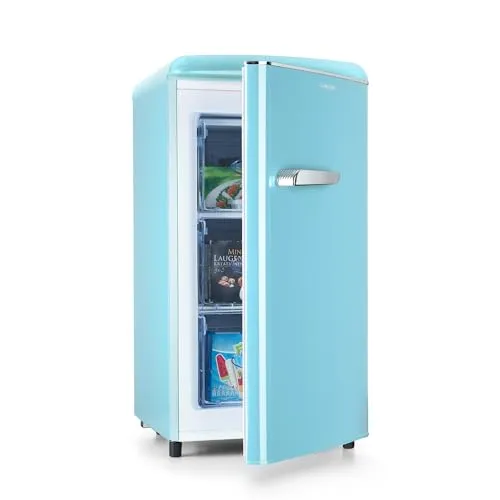 Klarstein Laika Gefrierschrank - Retro-Design mit 60 Litern - Tiefkühler im nostalgischen Retro-Design mit 60 Litern Volumen, 3 Schubfächern und 5-stufigem Thermostat für optimale Lagerung von Tiefkühlkost.