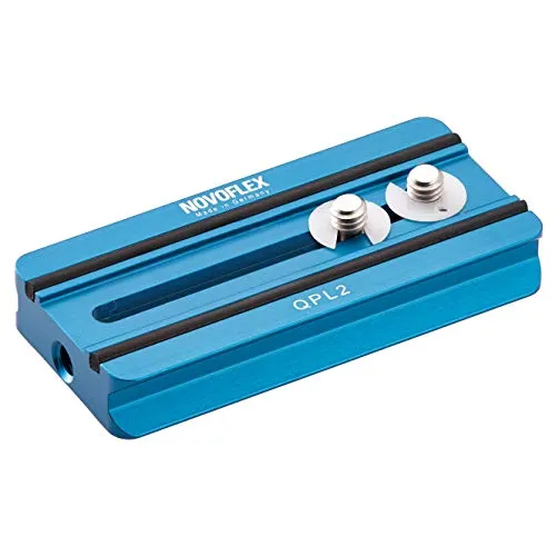 Novoflex Klemmplatte 84mm mit Schrauben 2x 1/4'' - Stativköpfe, stabile Klemmplatte für sichere Befestigung von Kameras und Zubehör, ideal für Fotografen.