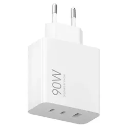 Xiaomi 90W HyperCharge Power Adapter - Universal Netzteil mit 2xUSB-C Anschlüssen, ideal für schnelles Aufladen von Geräten, kompakt und leistungsstark.