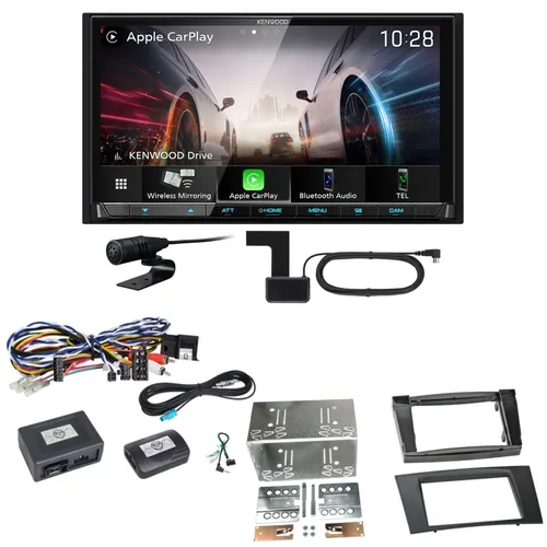 Kenwood DMX8021DABS Einbauset für Mercedes W211 CLS W219 - Modernes A/V-Player Set mit 4 Kanälen, Bluetooth, DAB+ und Touchscreen für eine einfache Bedienung und erstklassigen Sound im Auto.
