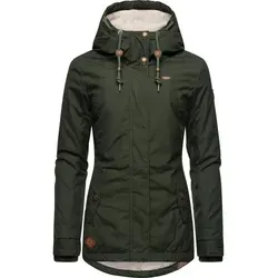 Ragwear Damen Winterjacke Monade Intl Dark Olive XXL - Funktionsjacken: Gefütterte Winterjacke mit tailliertem Schnitt, wasserabweisendem Material und kuscheligem Teddy-Fleece für optimalen Kälteschutz.
