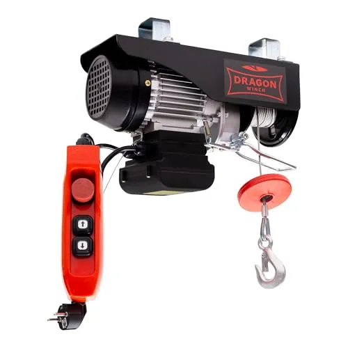 Dragon Winch - Seilwinde Elektrisch 990kg 230V, Motorwinde 1300W mit Kabelfernbedienung, Seilzug Elektrisch, Seilhebezug mit tragkraft 500kg–990kg Hubhöhe 12m