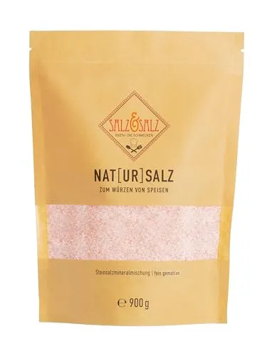 Salz & Salz Premium [Himalaya Salz] Grob & Salz Fein 400g & 900g – Steinsalz aus Pakistan ohne Zusätze – Natursalz Unbestrahlt für Salzmühle und Genießer - Rosa Kristallsalz, Ursalz, Steinsalz