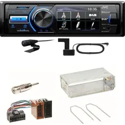 JVC KD-X561DBT DAB+ Bluetooth Autoradio Einbauset für Renault Clio & Twingo - Vollständiges Einbauset für Renault Clio und Twingo mit JVC KD-X561DBT. Enthält DAB-Antenne, ISO-Kabel und alles für den Einbau. Genießen Sie digitales Radio und Bluetooth-Streaming in einem kompakten Design.
