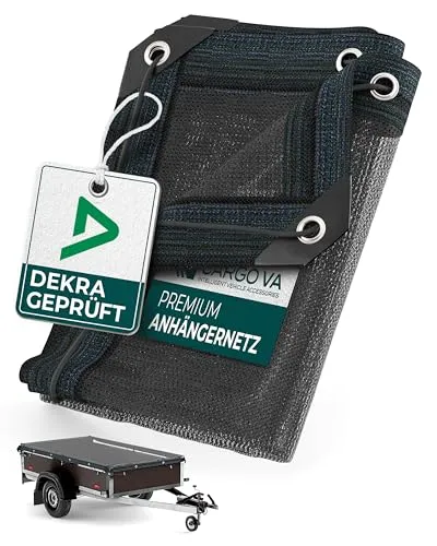 CargoVA® Feinmaschiges Anhängernetz 2x3m - Robustes Abdecknetz mit Gummiseil für sichere Ladung - Das CargoVA Anhängernetz sorgt mit seinem feinen Maschen für optimale Ladungssicherung. Mit 180g/m² und umlaufendem Gummizug für einfache Handhabung. UV-beständig und ideal für den ganzjährigen Einsatz. 3 Jahre Garantie auf Qualität.