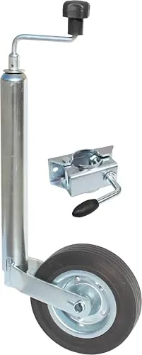 mAe 150kg / 90kg Anhängerstützrad - Stützrad Bugrad für Pkw Anhänger - Universalzubehör für Anhängerkupplungen: Hochbelastbares Stützrad mit 150kg Standlast, aus robustem Stahlblech und Vollgummi für optimale Stabilität und einfache Handhabung.