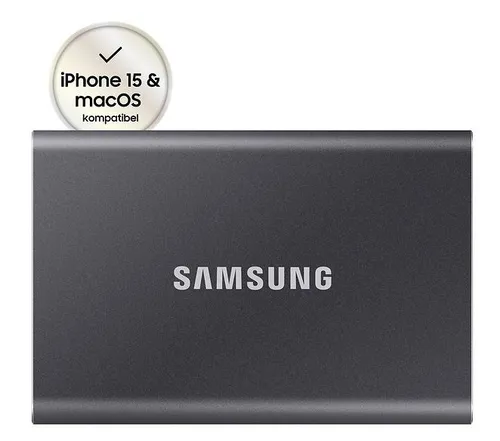 Samsung Portable SSD T7, 1 TB - Hoher Datendurchsatz von 1.050 MB/s, ultrakompakt und stoßfest für maximale Sicherheit unterwegs