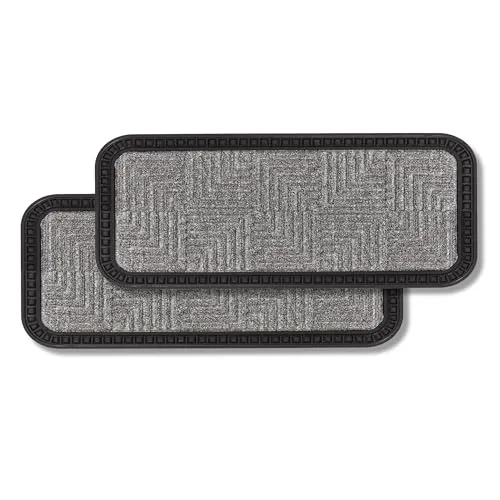 Astra Fußmatte Außen & Innen - 2er Set 25x60 cm Silber - Praktische und rutschfeste Schmutzfangmatte für drinnen und draußen. Mit Rillenstruktur entfernt sie effektiv Schmutz und Nässe, sorgt für einen sauberen Eingangsbereich und ist äußerst strapazierfähig.