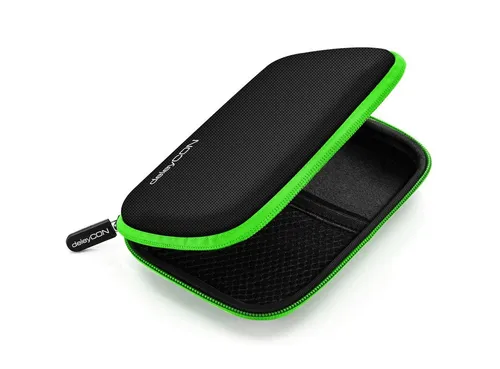 deleyCON Festplattentasche deleyCON Festplattentasche Case für 2,5 Zoll HDD SSD 2 Fächer Schwarz