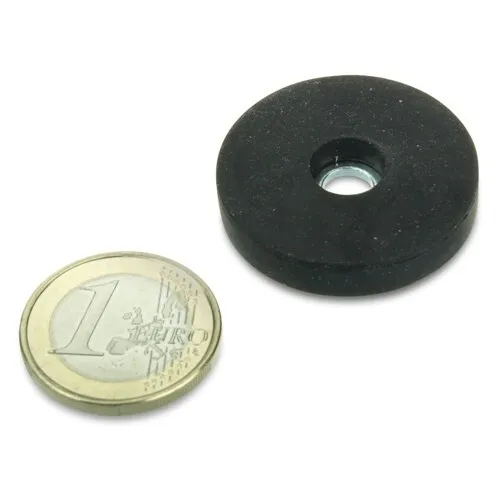 Magnetsystem Ø 31 mm gummiert mit Bohrung - hält 7,5 kg - Magnete - Markenware