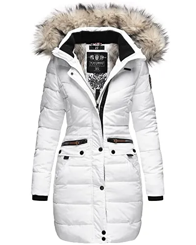 Navahoo Damen Stepp Parka PAULA - Eleganter Wintermantel mit Kunstpelz - Stylischer und warmer Steppmantel von Navahoo für kalte Tage. Mit abnehmbarem Kunstpelzkragen, gefütterten Taschen und hohem Tragekomfort – ideal für die Winterzeit.