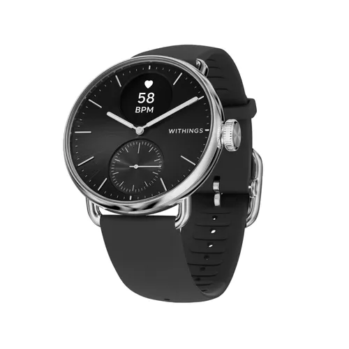 Withings ScanWatch 2 - schwarze 38mm Smartwatch mit EKG, Pulsmessung und umfassenden Gesundheitsfunktionen für aktives Leben