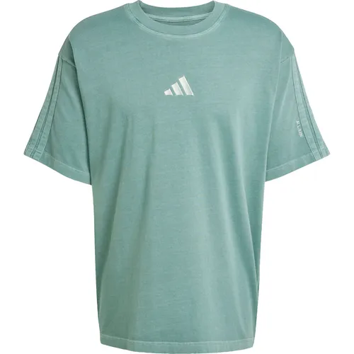 adidas All Szn T-Shirt Herren - Aurora Ivy, Größe XL - Oversize T-Shirt in trendiger Used-Waschung für einen lässigen Look, mit klassischem geripptem Rundhalsausschnitt und gesticktem Logodetail auf der Brust. Perfekt für den Alltag!