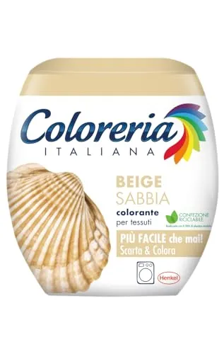 Coloreria Italiana Grey Farbstoff für Textilien in der Waschmaschine, 1 Pack - Beige Farbstoff für Textilien, ideal für die einfache Anwendung in der Waschmaschine. Verleihen Sie Ihrer Kleidung neuen Glanz – für Baumwolle, Leinen und Viskose geeignet.