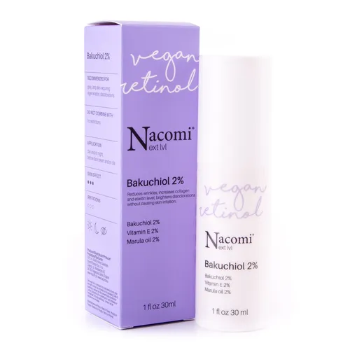Nacomi Next Level Vegan Retinol Bakuchiol 2% 30ml - Entdecken Sie das Nacomi Bakuchiol Serum 2% für eine verbesserte Hautstruktur. Ideal für alle Hauttypen, fördert es die natürliche Regeneration und lässt Ihre Haut strahlend und frisch wirken.