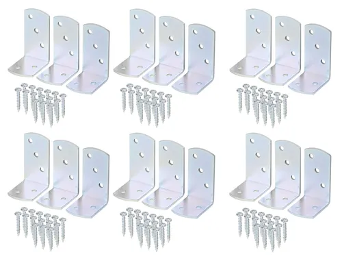 Alberts Winkel - Flechtzaunhalter Set mit 24 Stück - Scharniere, robust und verzinkt für eine langlebige Verwendung, ideal zur Befestigung von Flecht- und Holzzäunen.