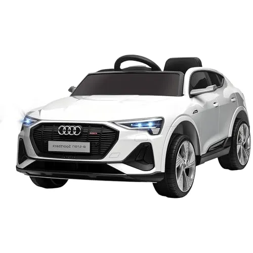 Homcom Kinder Elektro-Sportwagen - Kinder-Elektrofahrzeuge, mit 12V-Doppelmotor und bis zu 5 km/h, inklusive Hupe, Musik und LED-Scheinwerfer für ein sicheres Fahrerlebnis.