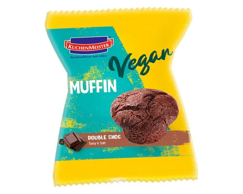 KuchenMeister Kuchen, KuchenMeister Muffin Double Choc vegan mit feiner Schokolade 75g