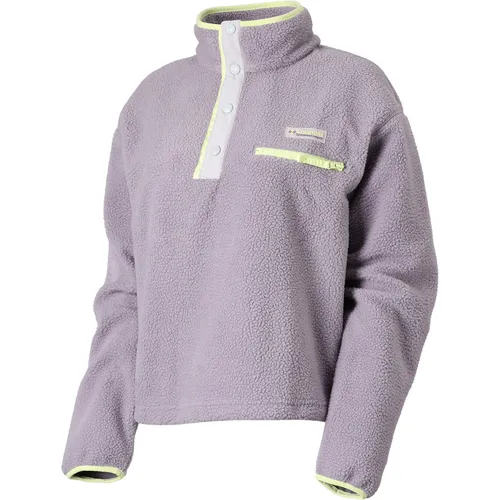 Columbia Women's Helvetia II Cropped Half Snap Fleece - Fleecepullover in Rosa, Gr XS - Stylischer Fleecepullover ohne Kapuze mit Druckknopf-Leiste, ideal für Trekking, Wandern und den Alltag. Aus 100% Polyester gefertigt, bietet er Komfort und Wärme.