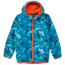 JAKO-O Kinder Regenjacke mit Tier-Allover-Druck in Azur Blau (Gr. 140/146) - Wasserabweisende Kinderjacke mit coolem Tierdesign, ideal für regnerische Tage. Strapazierfähig und bequem für unbeschwerten Spielspaß im Freien.