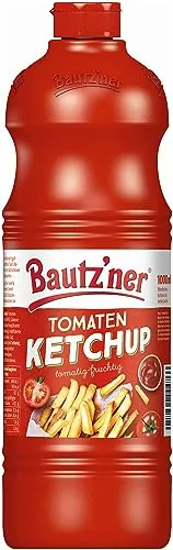 Bautz'ner Tomaten Ketchup 1000 ml - Original Rezeptur - Ketchup für Burger, Pommes & Grillgerichte, laktosefrei, vegan und ohne Geschmacksverstärker – ideal für Familienfeiern und Gastronomie.