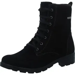RICOSTA DISERA Kinder Stiefel schwarz 38 - Wasserdichte und atmungsaktive Stiefeletten aus hochwertigem Veloursleder mit warmem Futter, ideal für kalte Wintertage. Optimaler Tragekomfort durch herausnehmbare Innensohle und praktische Schnürung mit Reißverschluss.