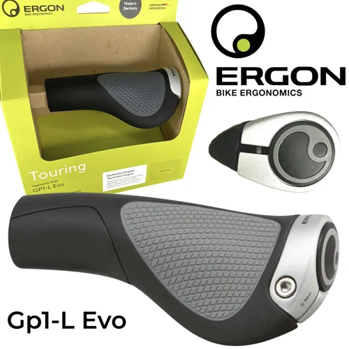 Ergon GP1-L Ergonomische Fahrradgriffe für MTB und Trekking - Komfortable Lenkergriffe in Schwarz für verschiedene Fahrradtypen. Ideal für längere Fahrten und optimalen Halt, um das Fahrerlebnis zu verbessern.