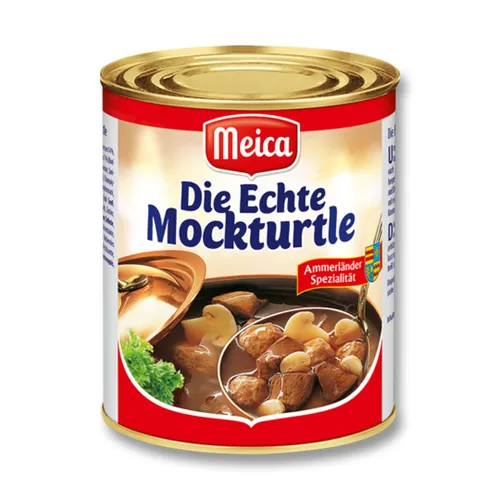 Meica Die Echte Mockturtle, tafelfertig, 800 g - Leckere Mockturtle in praktischer 800 g Dose, ideal für schnelle und unkomplizierte Mahlzeiten. Genießen Sie den vollen Geschmack und die einfache Zubereitung.