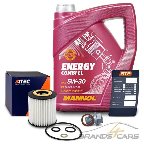 ATEC ÖLFILTER + 5L 5W-30 MOTORÖL FÜR BMW 1-ER E81, 3-ER E46, E90, 5-ER E60, X3 E83 - Hochwertiges Inspektionspaket für BMW-Modelle mit 100% Passgenauigkeit. Das Set enthält alles für den Ölwechsel: Ölfilter, Motoröl und Dichtungen, um die Leistung Ihres Fahrzeugs zu sichern.