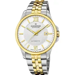 Candino Herrenuhr Edelstahl Silber Gold Automatik UC4769/1 - Luxuriöse Armbanduhr für Herren mit hochwertigem Edelstahl-Armband in Silber und Gold. Wasserdicht bis 5 bar und ausgestattet mit Saphirglas für maximale Langlebigkeit.