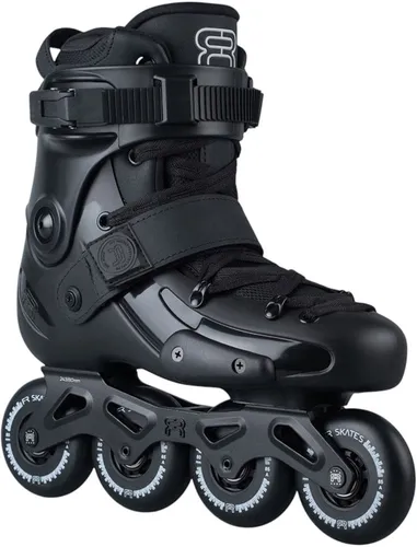 FR SKATES FRX 80 Inline Skate 2025 - Schwarz, Größe 46 - Free Skates mit neuem FR Innenschuh für optimale Passform, X2R rockerable Schiene und ABEC 7 Kugellager. Ideal für Freeride und City Skating.