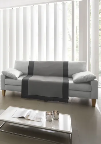 Biederlack Sofaschoner "Cotton Cover Salt & Pepper", grau (anthrazit) 100x200cm - Praktischer Sofaschoner aus 58% Baumwolle und 35% Polyacryl, der Möbel schützt und gleichzeitig für gemütliche Wärme sorgt. Mit dezenten Fransen und OEKO-TEX Standard 100 zertifiziert.