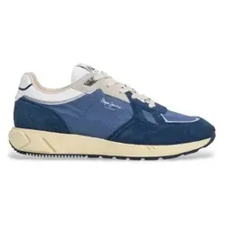 Pepe Jeans Marlon Life Herren Turnschuhe blau (46) - Moderne Herren Turnschuhe aus Leder und Nylon mit elegantem Design. Bequem dank herausnehmbarem Fußbett und robuster Gummilaufsohle. Ideal für lässige Outfits und den Alltag.