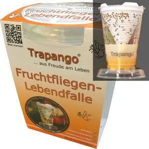 Trapango Fruchtfliegenfalle Lebendfalle, aus Kunststoff, wiederverwendbar