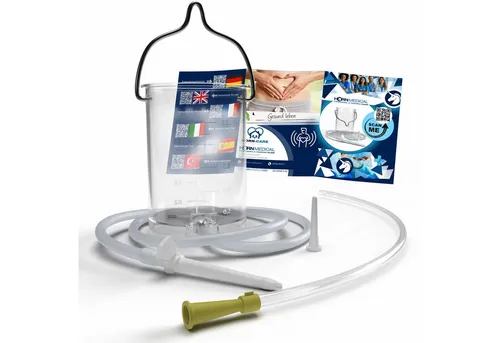 Horn Medical Mobiles Bidet Horn Medical Einlaufbecher mit Irrigator-Set & Darmrohr CH20 (Darm-Detoxing, 1 St., INKL. 1x 40cm Darmrohr CH 20), für eine einfache, schonende Darmreinigung z.B. bei Fastenkuren