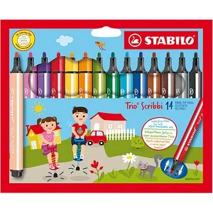 STABILO Trio Scribbi Filzstifte farbsortiert, 14 St.