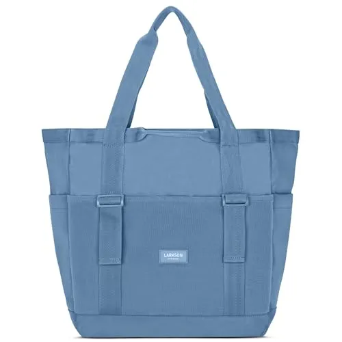 LARKSON Shopper Smilla - Wasserabweisende Strandtasche für Damen und Herren - Praktische Beach Bag mit Reißverschluss und viel Stauraum für Handtücher, Sonnencreme und mehr – ideal für Strand, Park oder Festival.