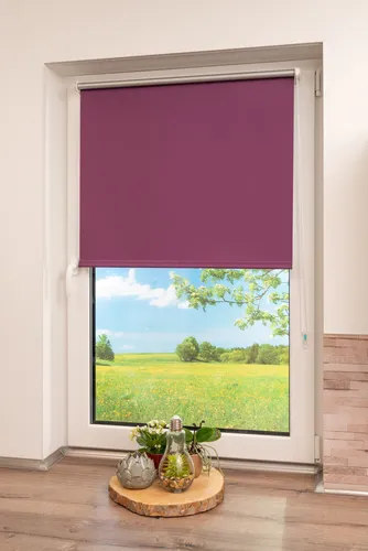 K-Home Seitenzugrollo "Thermo Klemmfix-Rollo" Gr. 2, lila (beere), 150cm, 40cm